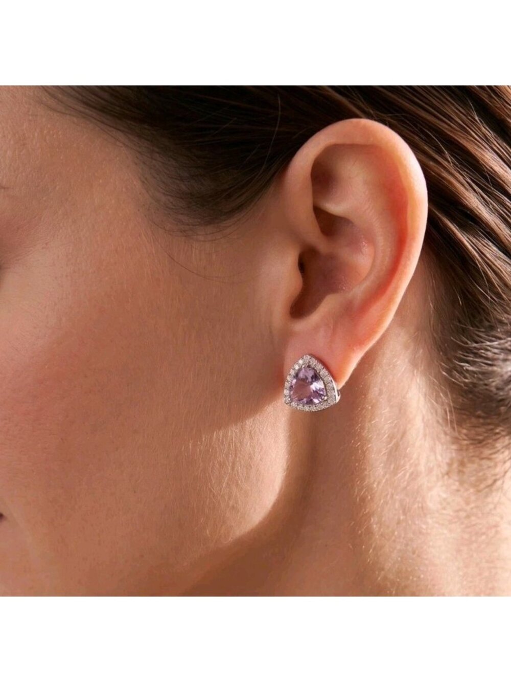 Lavender Amethyst Earrings Sterling Silver Studs Purple .5 Inch New Gift For Her